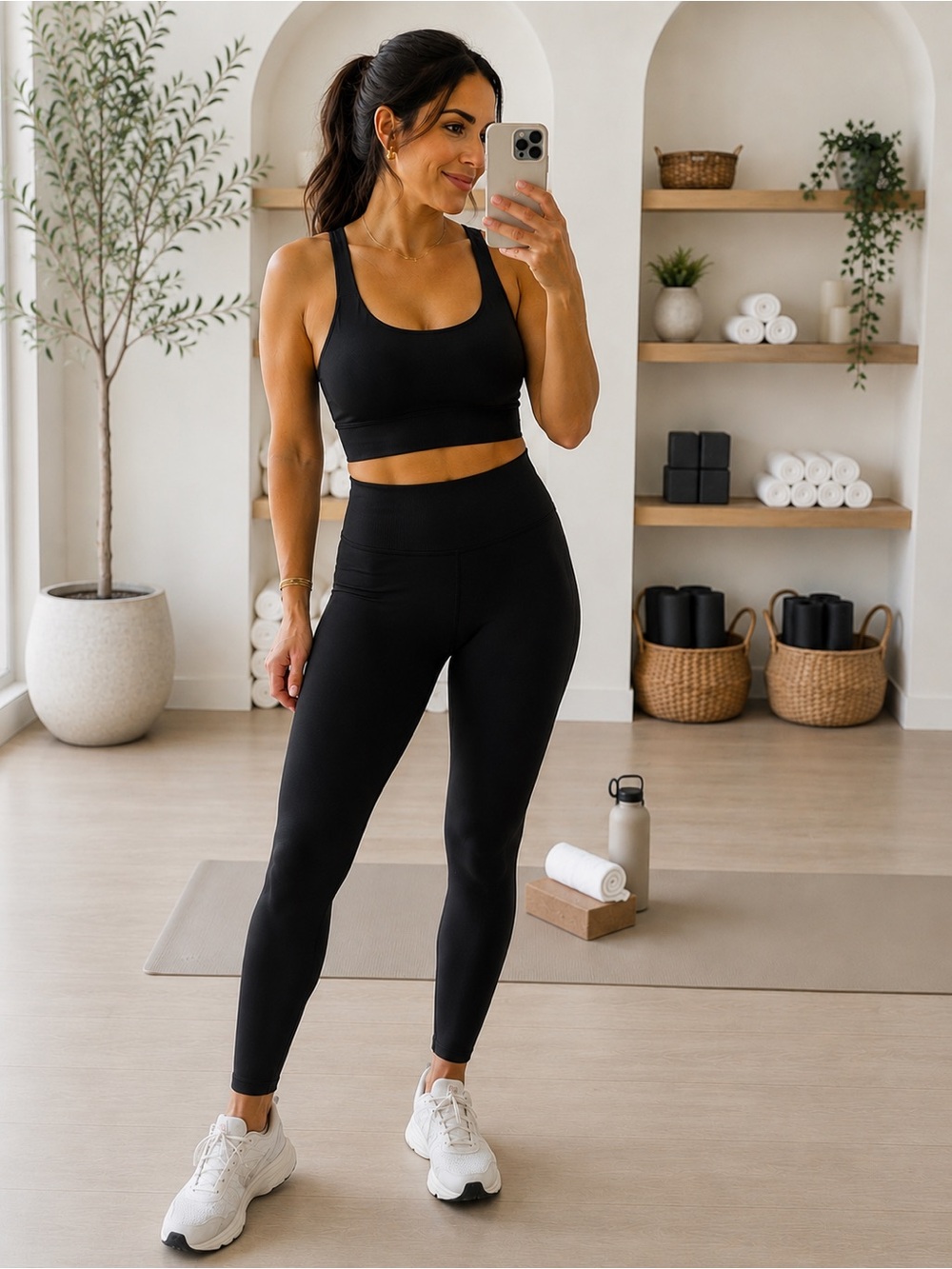 Lululemon Athletica Black Crop Top with built in bra